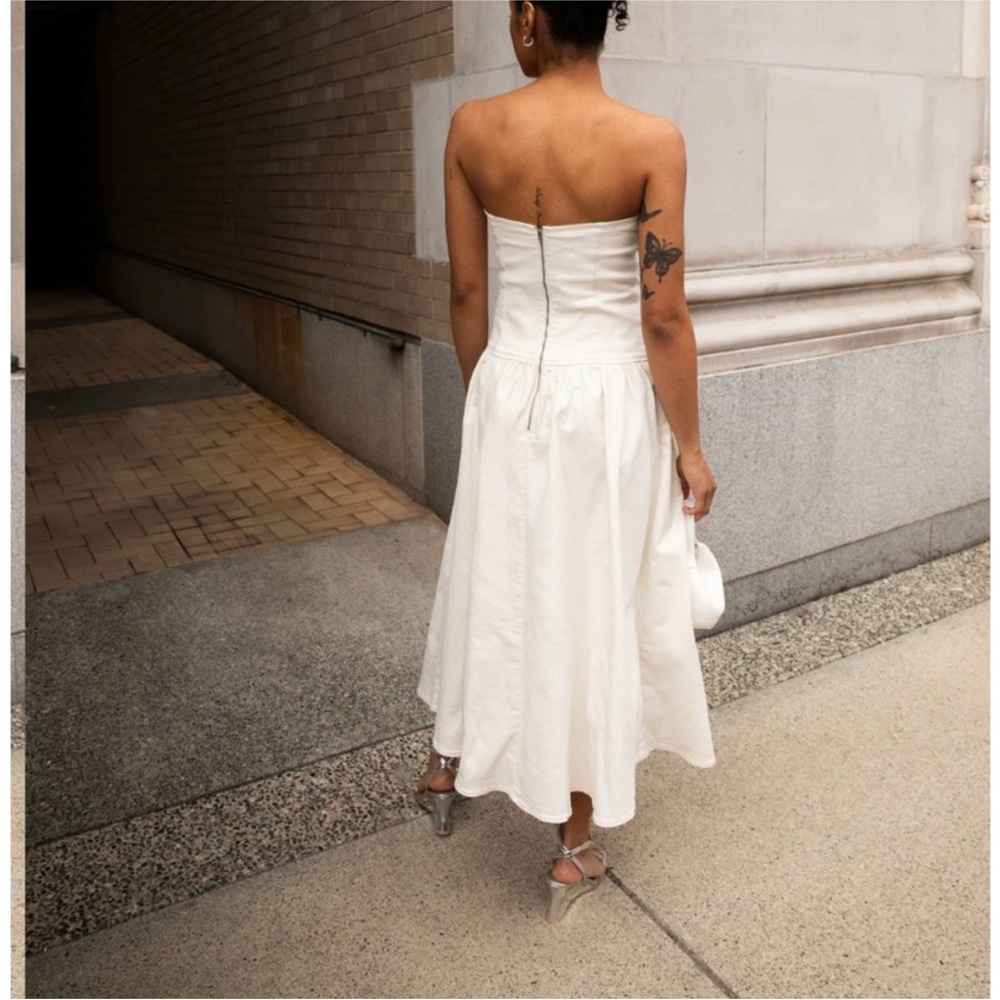 OAK + FORT Strapless Cream Dress - Picture 3 of 16